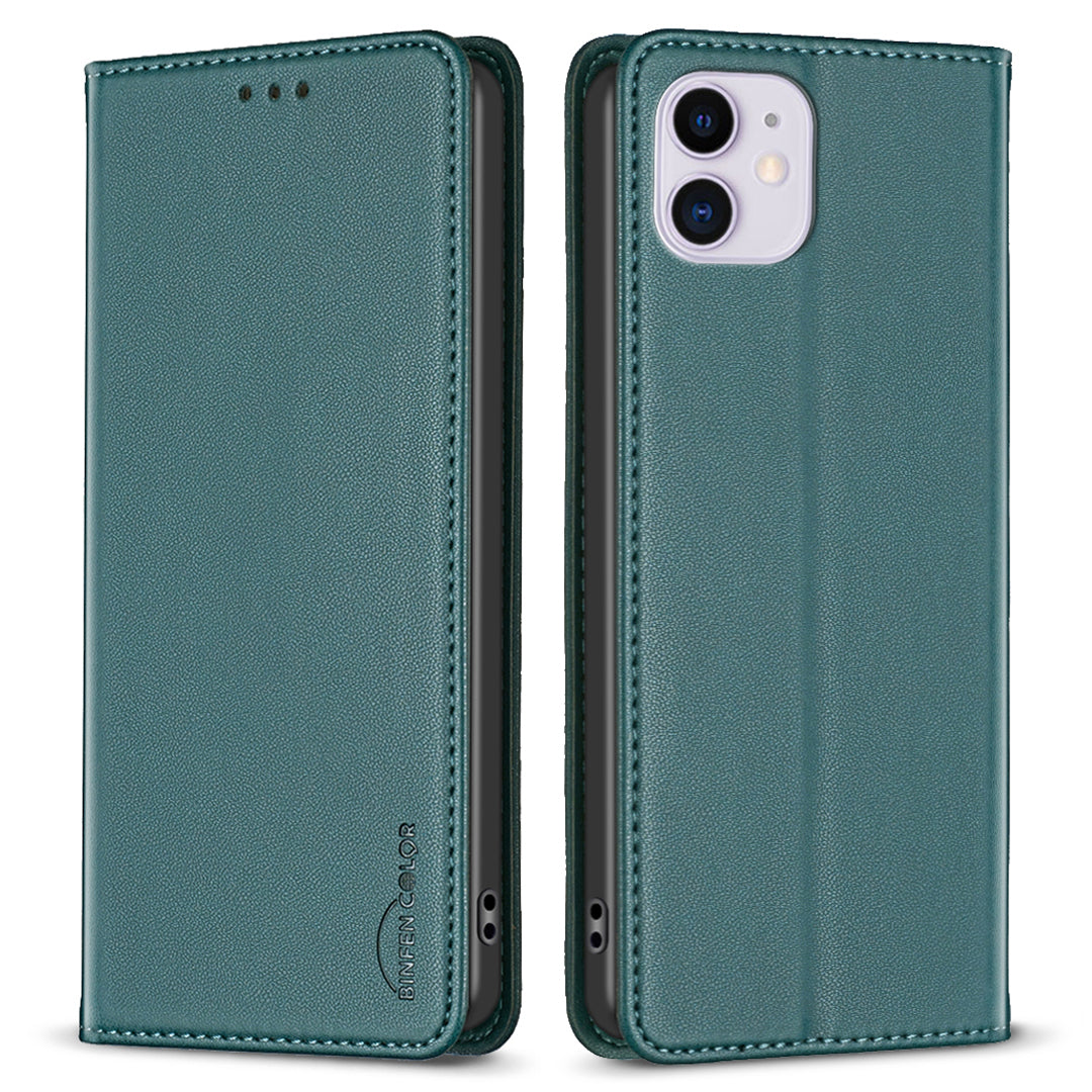 BINFEN COLOR BF18 Til iPhone 11 PU Læder Drop-proof Stand Cover Kortholder Telefon Case BINFEN COLOR BF18 Til iPhone 11 PU Læder Drop-proof Stand Cover Kortholder Telefon Case